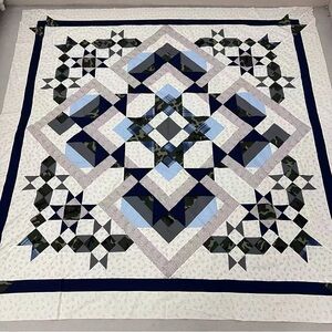 Handmade Original Alaska Patchwork Cotton Quilt Top/Topper Machine pieced 86x86”